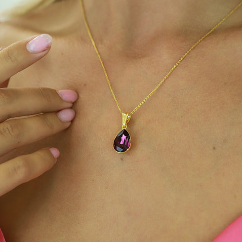 Sudraba kulons "Kristāla Lāse (Amethyst)" ar Preciosa™ kristāliem